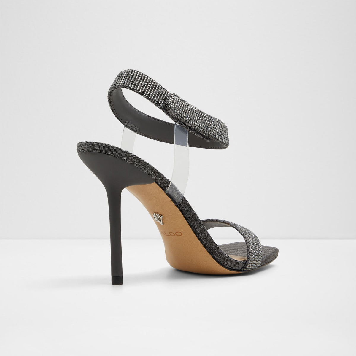 Rosy Heeled Sandals Dark Grey Color By Aldo