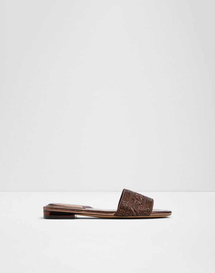 Ghalia Women flat sandals Dark Brown by Aldo