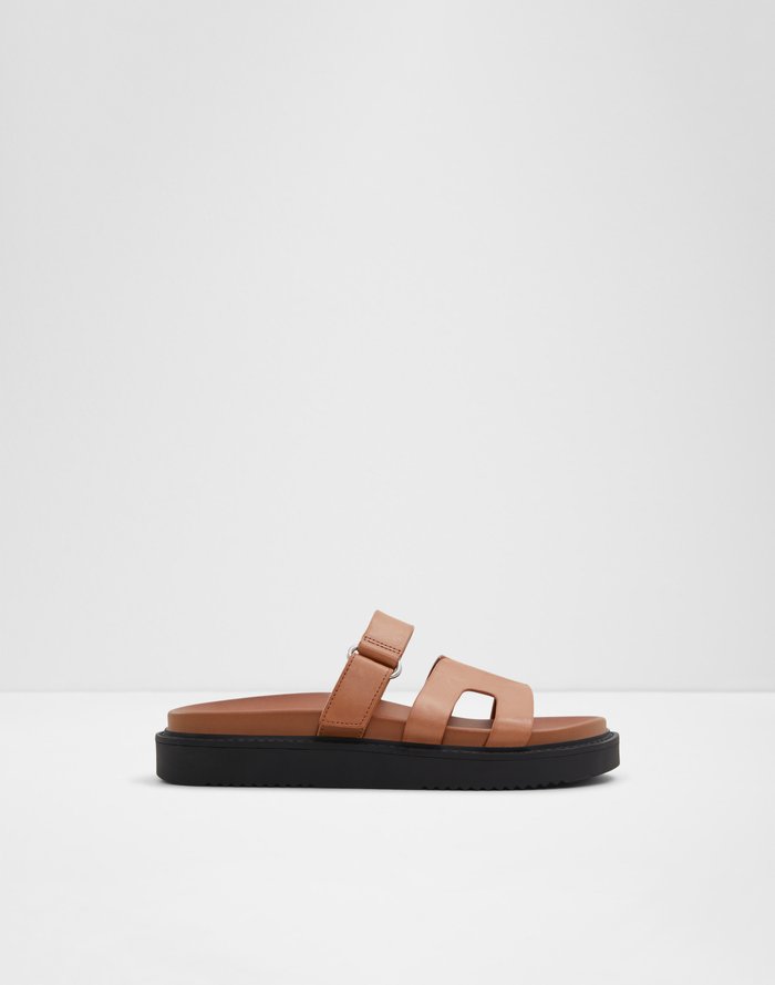 Mariella Flat Sandals Medium Brown Color By Aldo