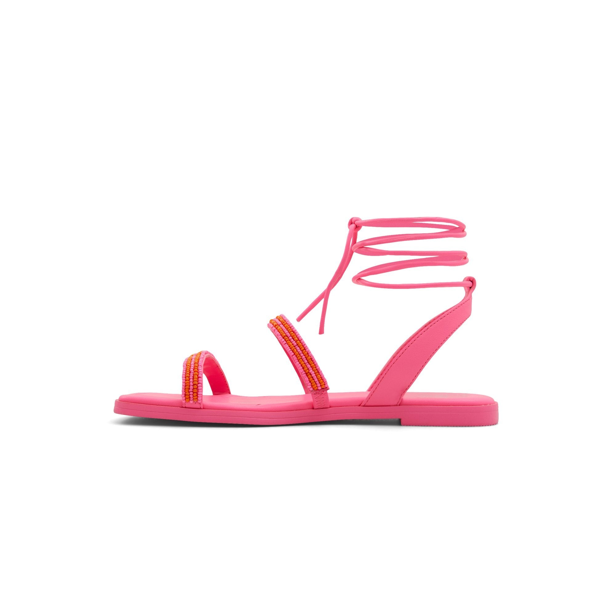 Cerise pink flat sandals top