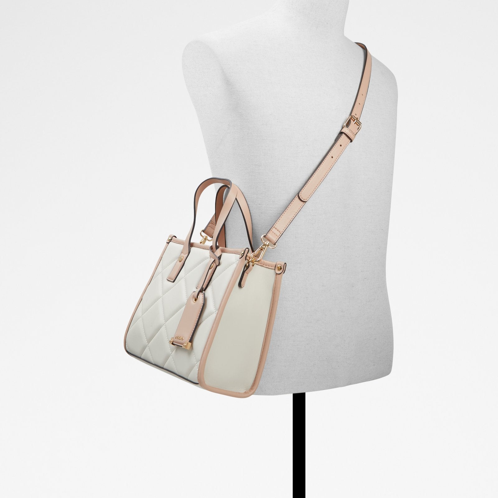 Light pink contrast snake panel tote bag store