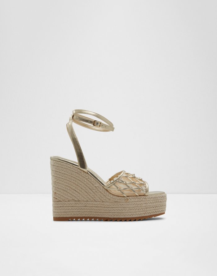 Dellen / Wedge Sandals Women Shoes - Champagne - ALDO KSA